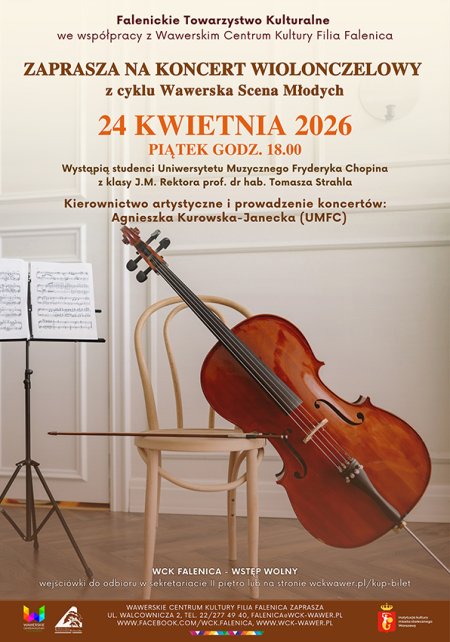 Koncert wiolonczelowy studentów UMFC w WCK Falenica