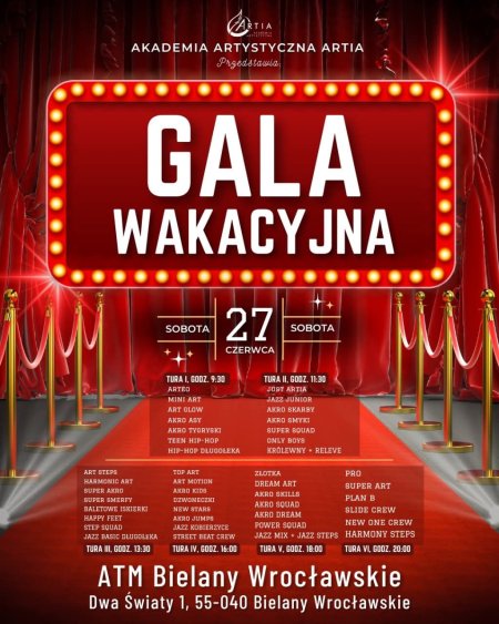 Artia Akademia Artystyczna - Gala Wakacyjna 2026 - Wrocław