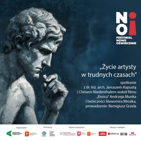 „Życie artysty w trudnych czasach” | spotkanie z dr. inż. arch. J. Kapustą i Chrisem Niedenthalem wokół filmu „Eroica” Andrzeja Munka i twórczości Sławomira Mrożka | prowadzenie: Remigiusz Grzela