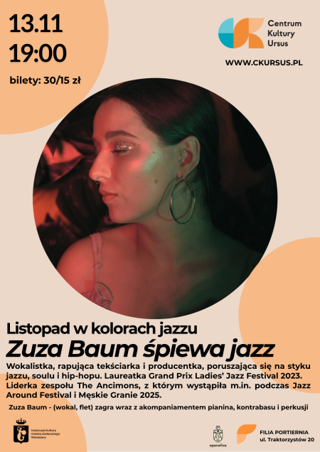 Listopad w kolorach jazzu: Zuza Baum śpiewa jazz
