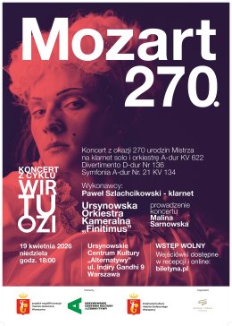 „Mozart” | koncert Ursynowskiej Orkiestry Kameralnej „Finitimus” z cyklu Wirtuozi